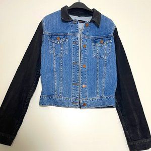 J Brand Bowie Jean jacket with black sleeves